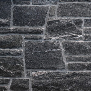 Colonial Brick & Stone - Sawn Height, Midnight Black with half inch mortar joints