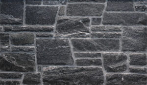 Colonial Brick & Stone - Sawn Height, Midnight Black with half inch mortar joints