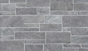 Pangaea® Natural Stone – 3 Course Ashlar, Ash avec demi pouce joints de mortier