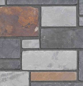 Pangaea® Natural Stone – 3 Course Ashlar, Oxford avec demi pouce joints de mortier