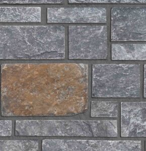 Pangaea® Natural Stone – 3 Course Ashlar, Diamond River with half inch mortar joints